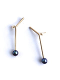 Pearl & Silver Stick Earrings